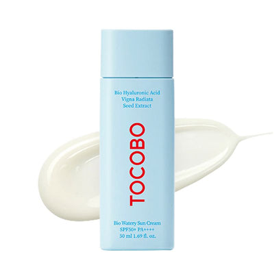 Crema pentru protectie solara cu o textura usoara, hidratanta, Tocobo Bio Watery Sun Cream SPF50+ PA++++, 50ml