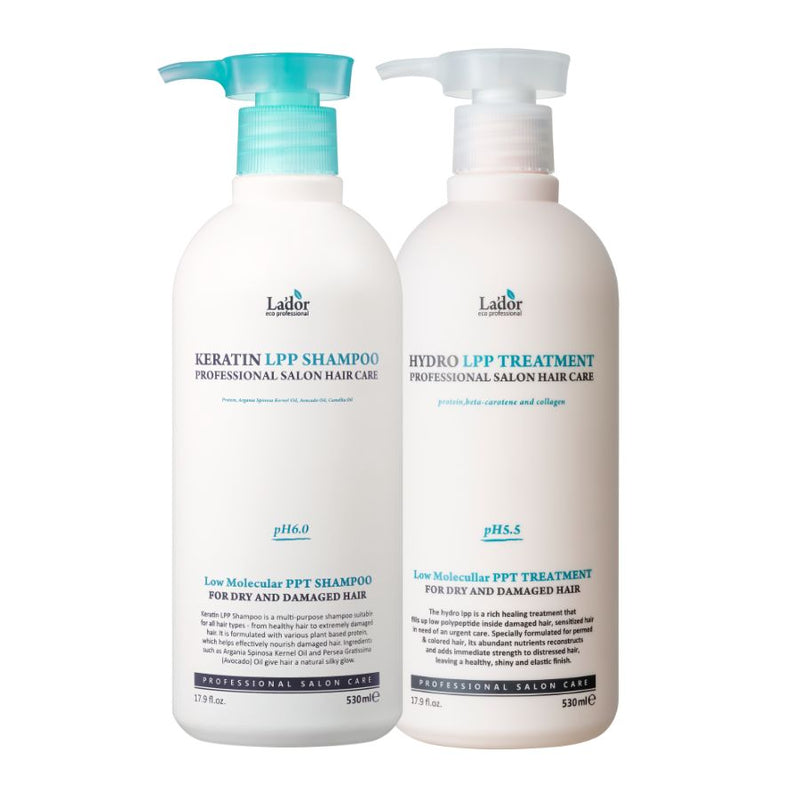 Set șampon și mască pentru par cu keratină Lador LPP, 2x530 ml